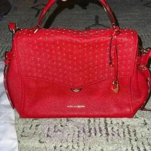 Michael Kors Bristol Studded Leather Satchel